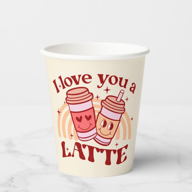I Love You A Latte | Cute Coffee Cup Pun (Front)