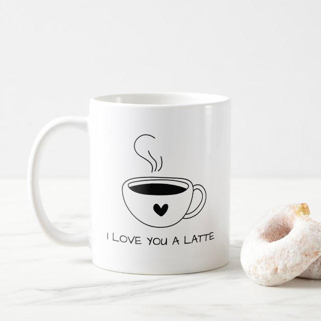 I love you a latte cute coffee mug (With Donut)
