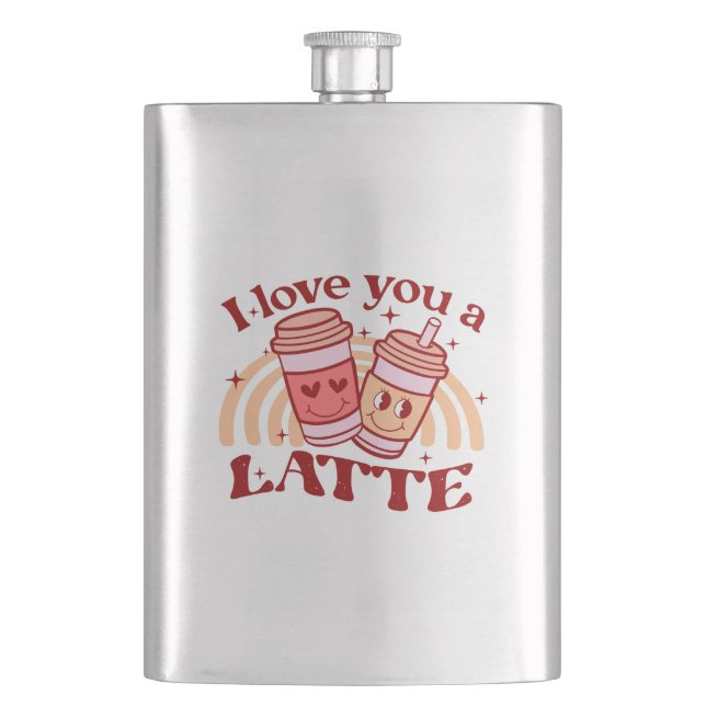 I Love You A Latte Flask (Front)