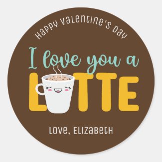 I Love You A Latte Funny Pun Cute Valentine's Day