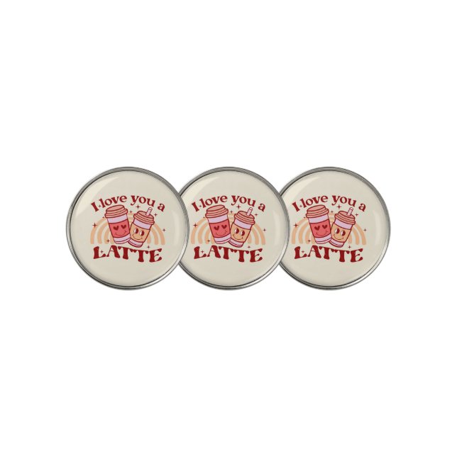 I Love You A Latte Golf Ball Marker (3 Up)