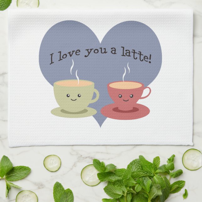 I love you a latte! towel (Folded)