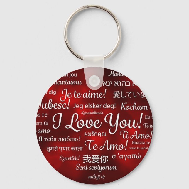 I love you a lot of languages keychain (Front)
