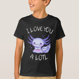 I love you a lotl Axolotl in love Faux Canvas Prin T-Shirt