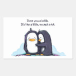 I Love You A Lottle Penguins - Sticker at Zazzle