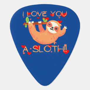I LOVE YOU A SLOTH funny valentine's day           Guitar Pick