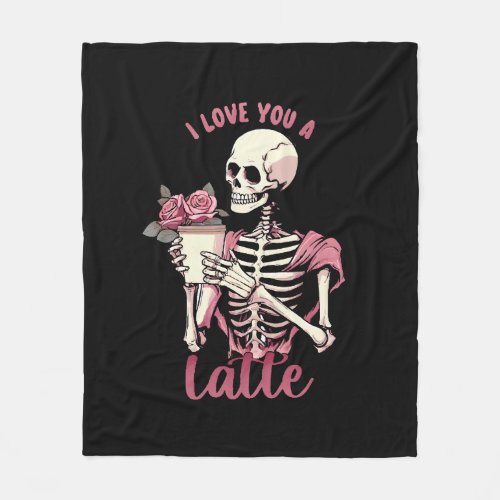 I love you a valentines day skeleton fleece blanket