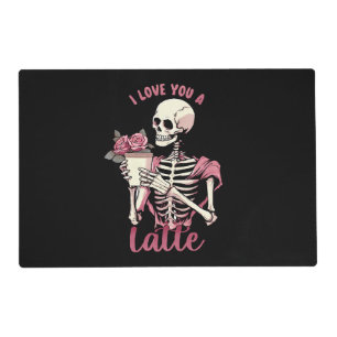 I love you a valentines day skeleton placemat