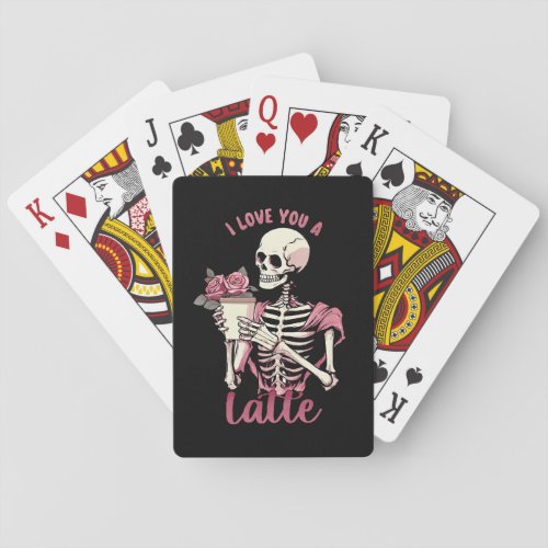 I love you a valentines day skeleton playing cards