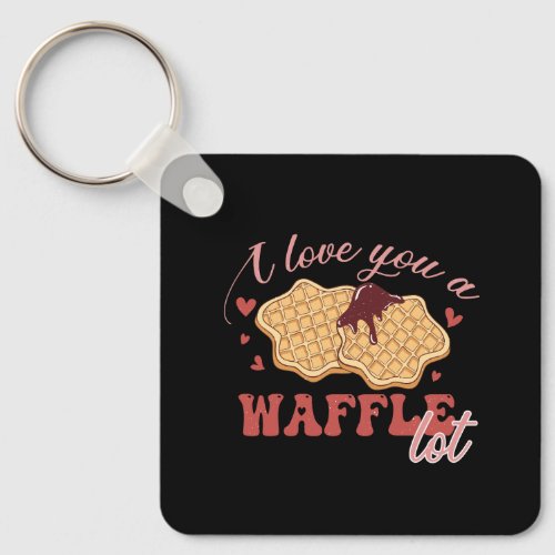 I Love You A Waffle Lot Custom Photo Valentines  Keychain