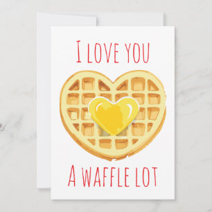 I Love You A Waffle Lot Valentine's Day Holiday Card