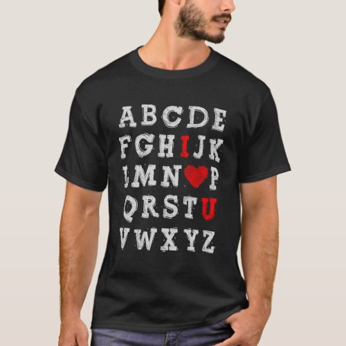 I Love You Abc Alphabet English Teacher Day T_Shirt