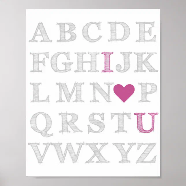 I love you ABC's Poster | Zazzle