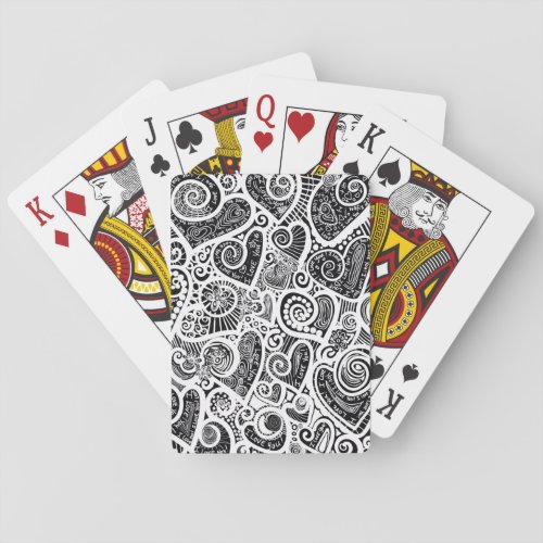 I Love You Abstract Scratch Art Design Poker Cards