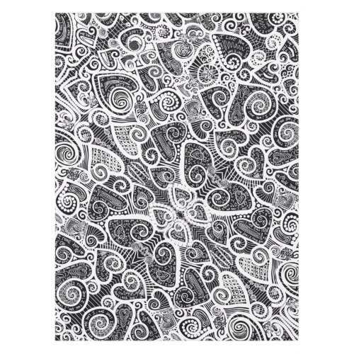 I Love You Abstract Scratch Art Design Tablecloth