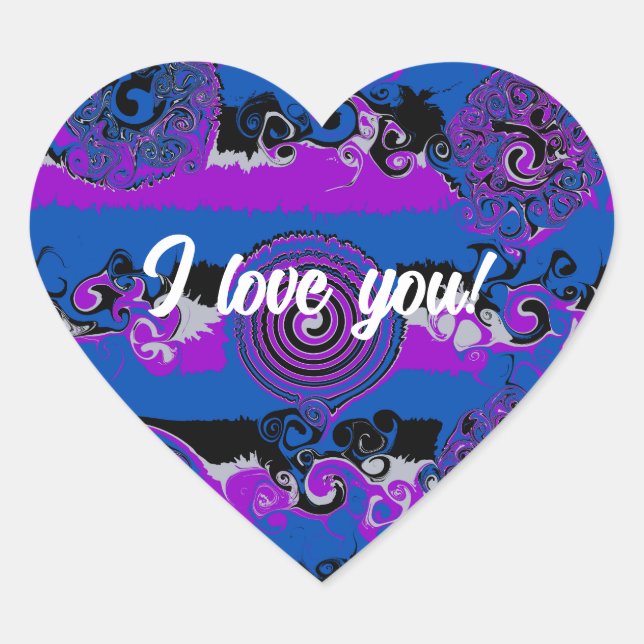 I love you! Abstract sticker (Front)