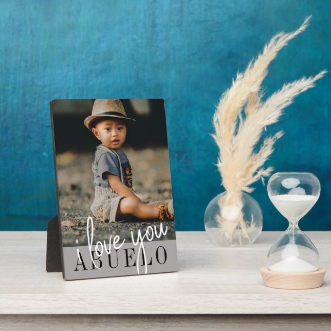 I Love You Abuelo Custom Photo Plaque (Side)