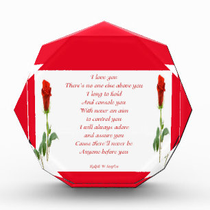 I love you acrylic award