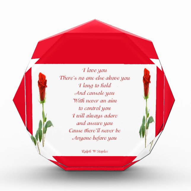 I love you acrylic award (Front)