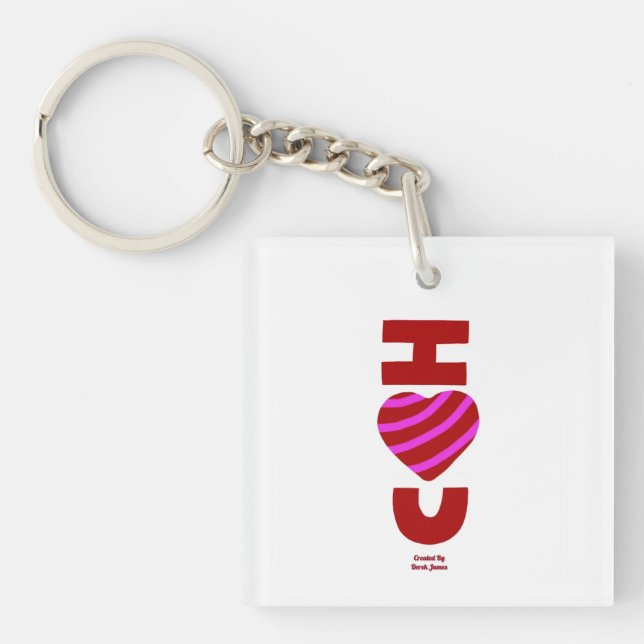 I Love You Acrylic Square Keychain (Front)