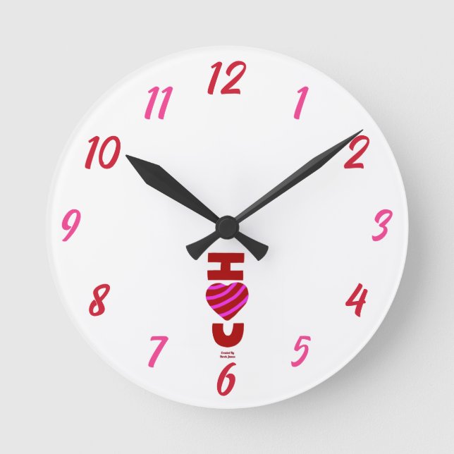 I Love You Acrylic Wall Clock (Front)