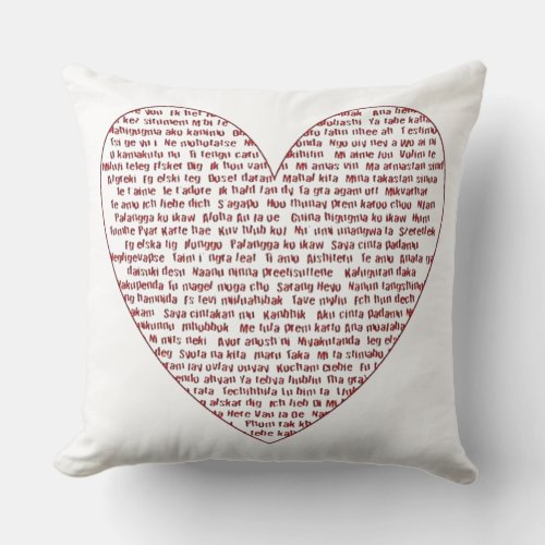 I Love You All Over My Heart Throw Pillow