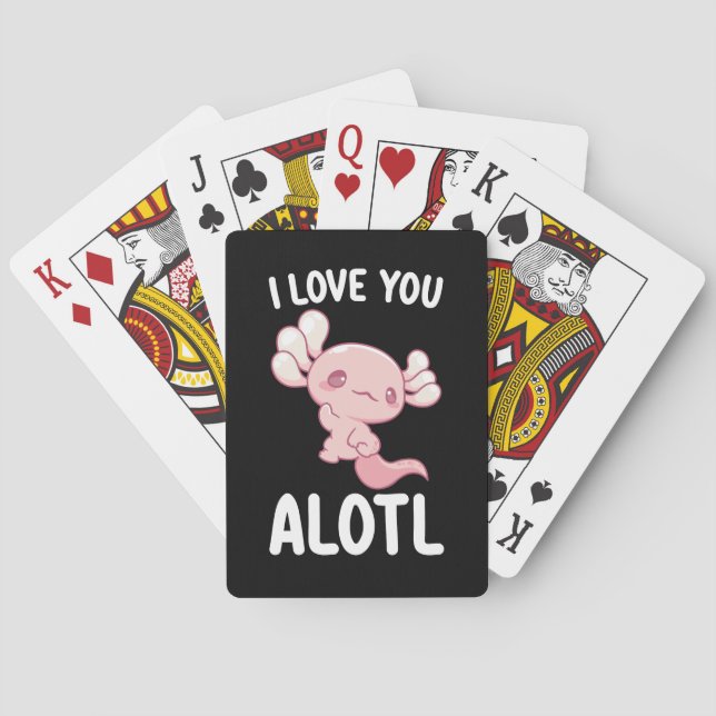 I Love You Alotl Axolotl Valentine's Day Poker Cards (Back)