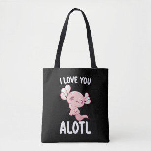 I Love You Alotl Axolotl Valentine's Day Tote Bag