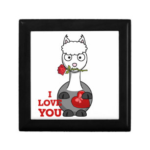 i love you alpaca jewelry box
