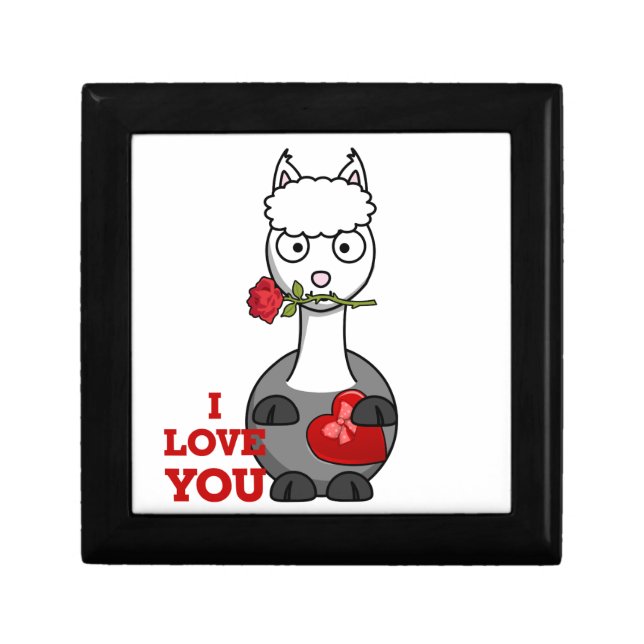 i love you alpaca jewelry box (Front)