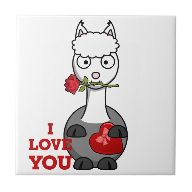 i love you alpaca tile (Front)