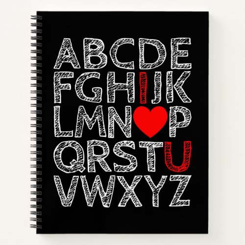 I Love You Alphabets Chalk Textured Notebook
