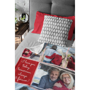 I Love You Always & Forever Modern 6 Photo Collage Fleece Blanket