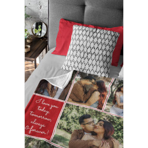I Love You Always & Forever Modern 6 Photo Collage Fleece Blanket
