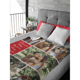 I Love You Always & Forever Modern 6 Photo Collage Fleece Blanket