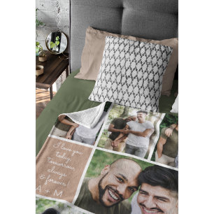 I Love You Always & Forever Modern 6 Photo Collage Fleece Blanket
