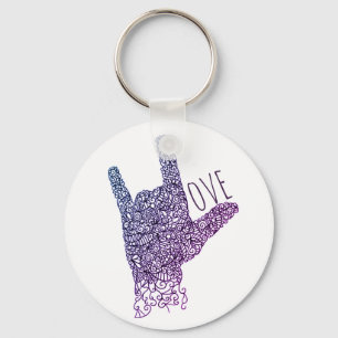 "I Love You" American Sign Language Keychain