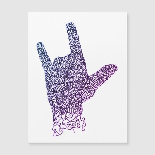 I Love You American Sign Language Magnetic Card