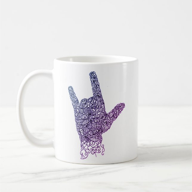 "I Love You" American Sign Language Mug (Left)