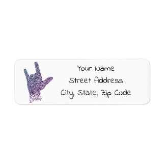 "I Love You" American Sign Lanugage Return Address Label