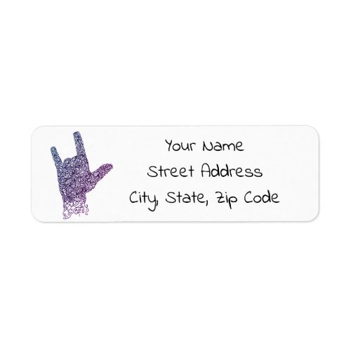 I Love You American Sign Lanugage Return Address Label