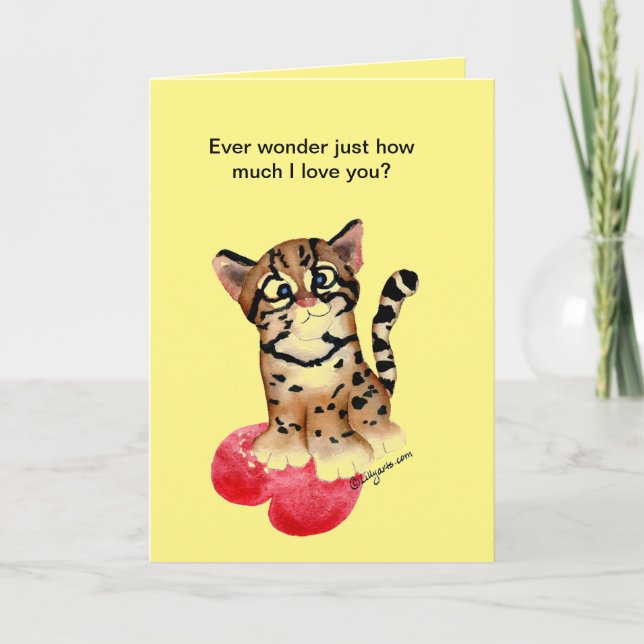 I Love You An Ocelot Pun Valentine Card (Front)