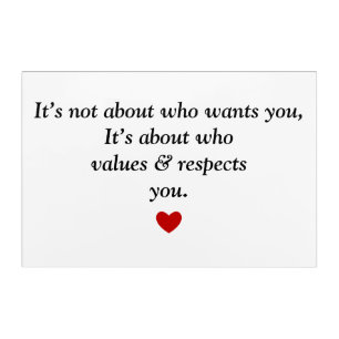 I love you and respects you acrylic print