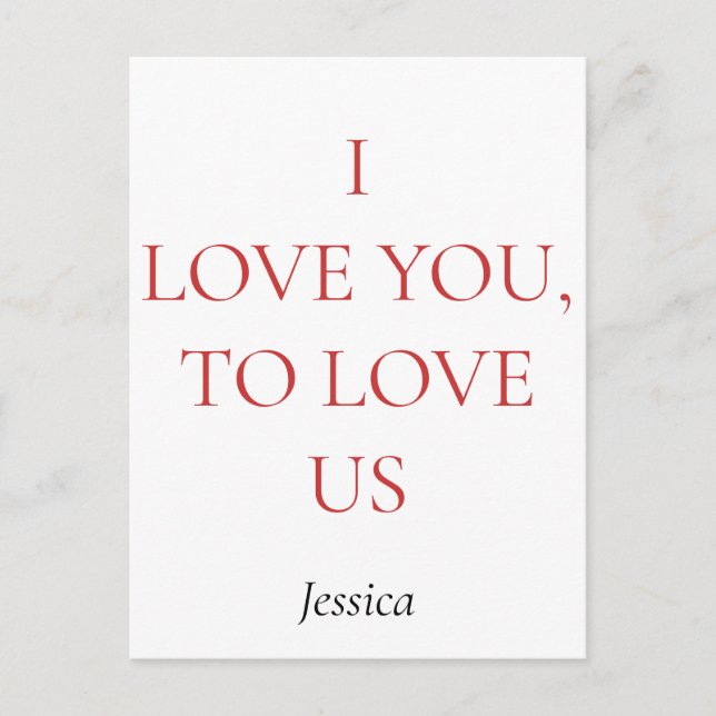 I love you and us, customize personalize postcard (Front)