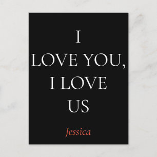 I love you and us, customize personalize postcard