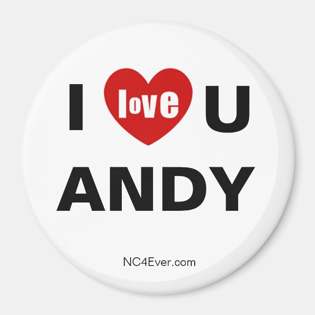I Love You ANDY Fridge Magnet (Front)
