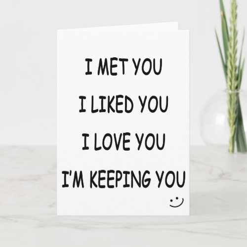 I Love You Anniversary Card For Her  For Him