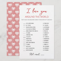 I love you around the world game with Answers