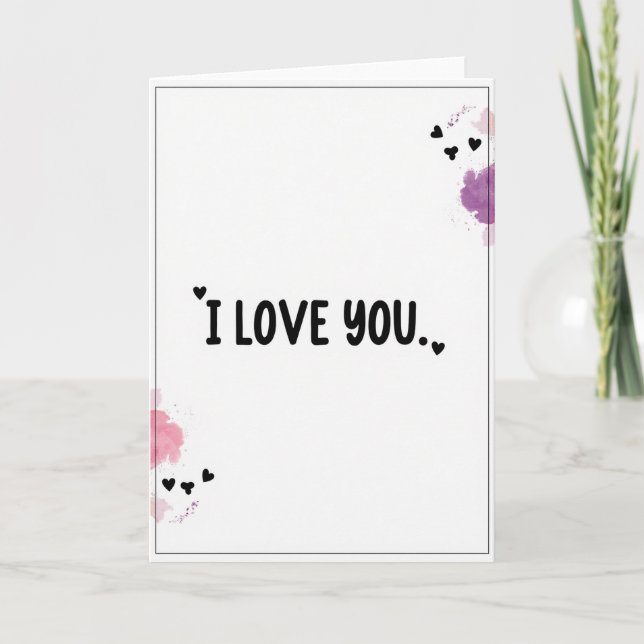I Love You Art Heart Card (Front)