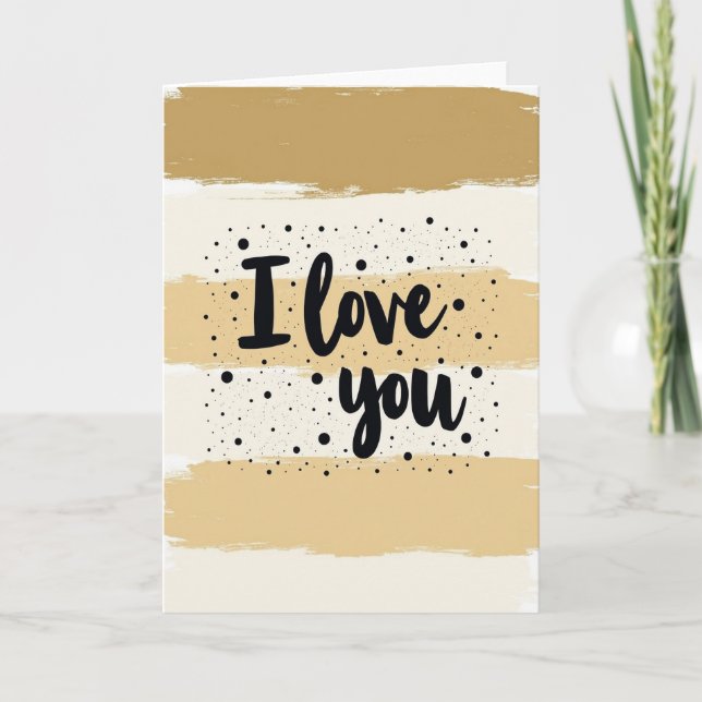 I Love You Artful Script Card (Front)